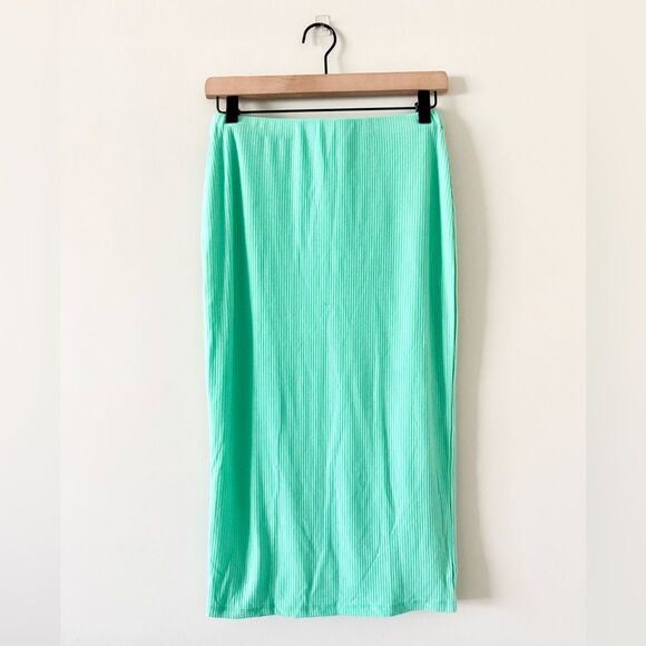 NWT AFRM Los Angeles Port Ribbed Pencil Skirt in Mint Green - Size XS - Picture 3 of 8
